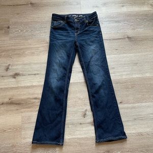 Cat & Jack Girl’s Super Stretch Bootcut Adjustable Waist Dark Wash Jeans Size 14